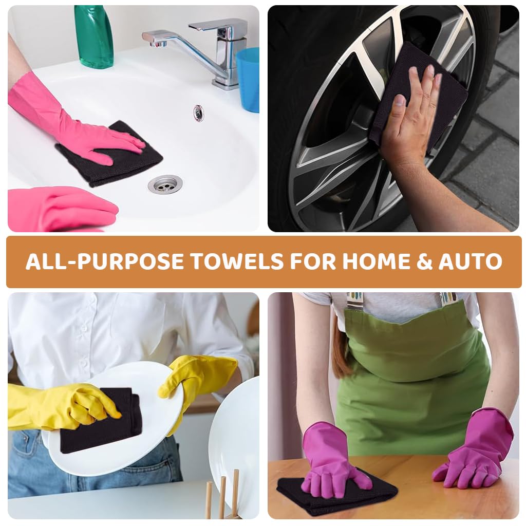 HASTHIP Microfiber Cleaning Cloth Roll for Kitchen and Car featuring 50 Precut 9.8 in Wipes