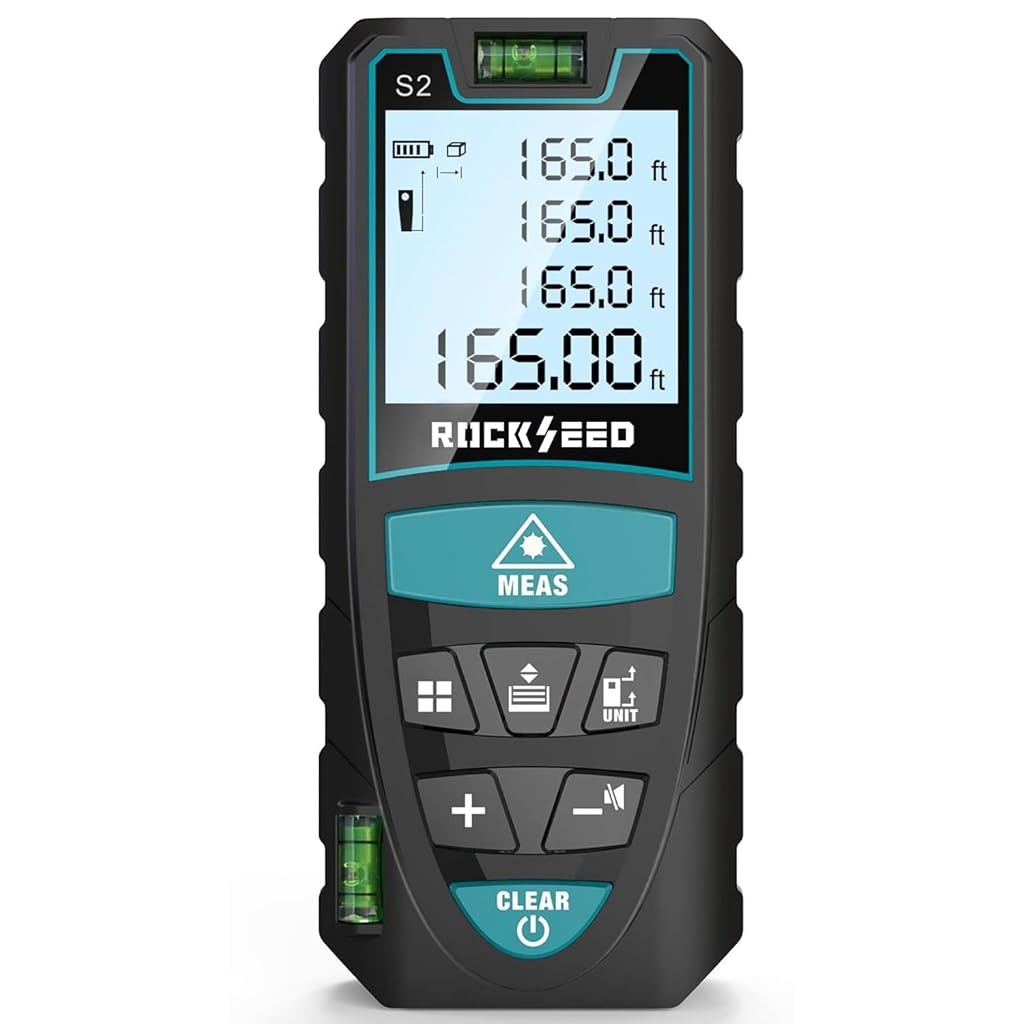 ZORBES® USB Laser Measuring Device 393ft LCD Backlit Laser Distance Meter Dual Bubble Level Design Infrared Precision Digital Distance Meter  Portable Rechargable Laser Measure Device