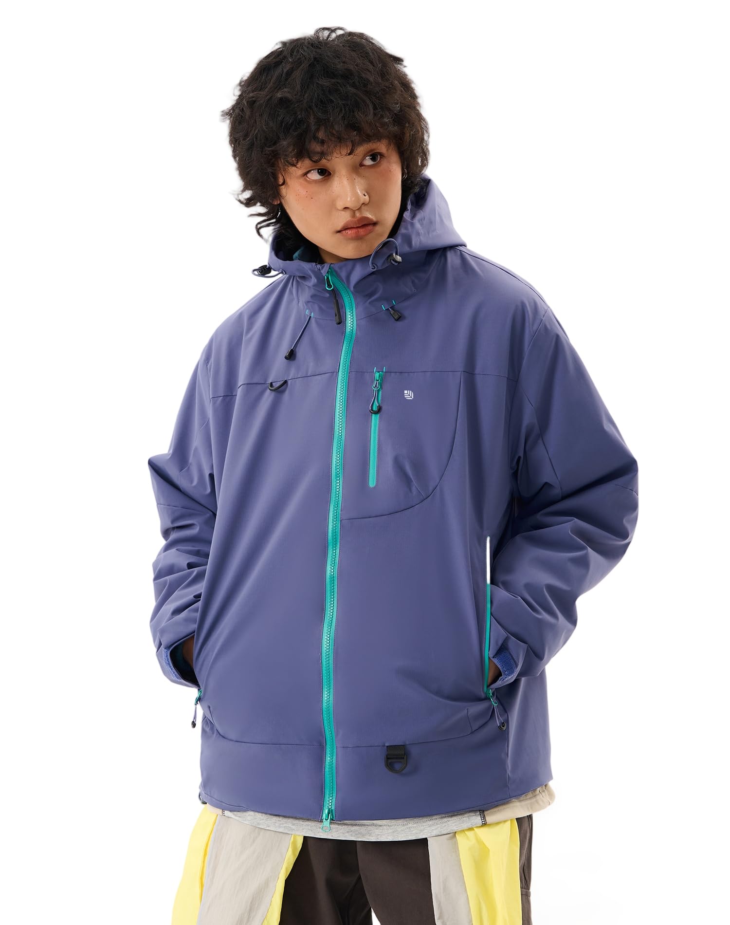 Venzina Men's Waterproof Rain Jacket for Commuting with Breathable Windproof Fabric | Purple