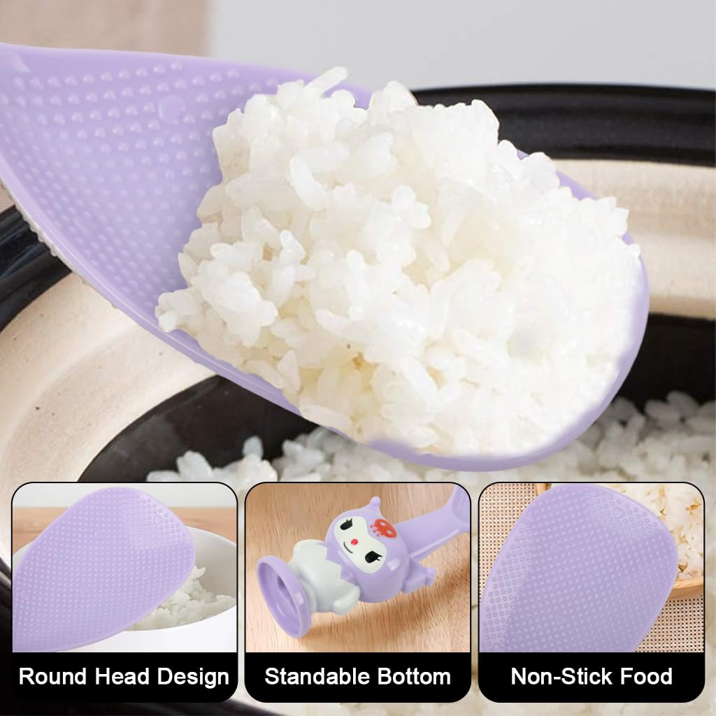 Supvox Rice Paddle for Easy Serving with Suction Cup Base and Non Stick Food Grade Design