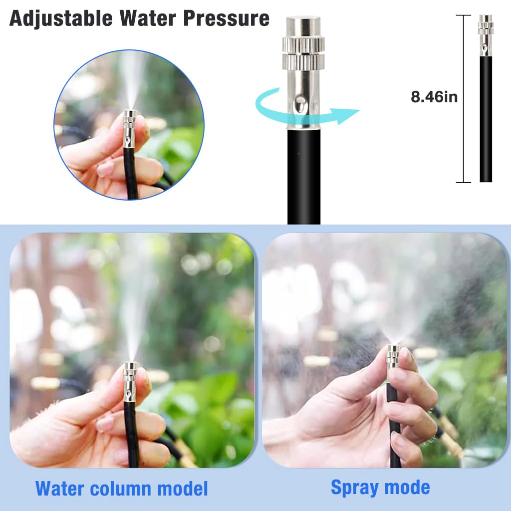 HASTHIP Slow Drip Irrigation Kit 15m Long Drip Water Pipe with 15 Flexible Mist Sprayer Pipes with Tee Joints & 15 Cable Ties Water Saving Drip Irrigation Kit for Flower Bed, Garden, Bush