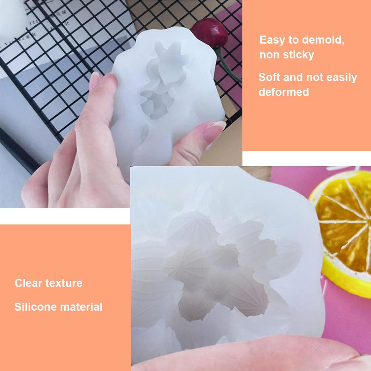 HASTHIP Succulent Silicone Molds for DIY Resin Desk Decor featuring 18PCS 9 Styles | Reusable Food‑Grade Material
