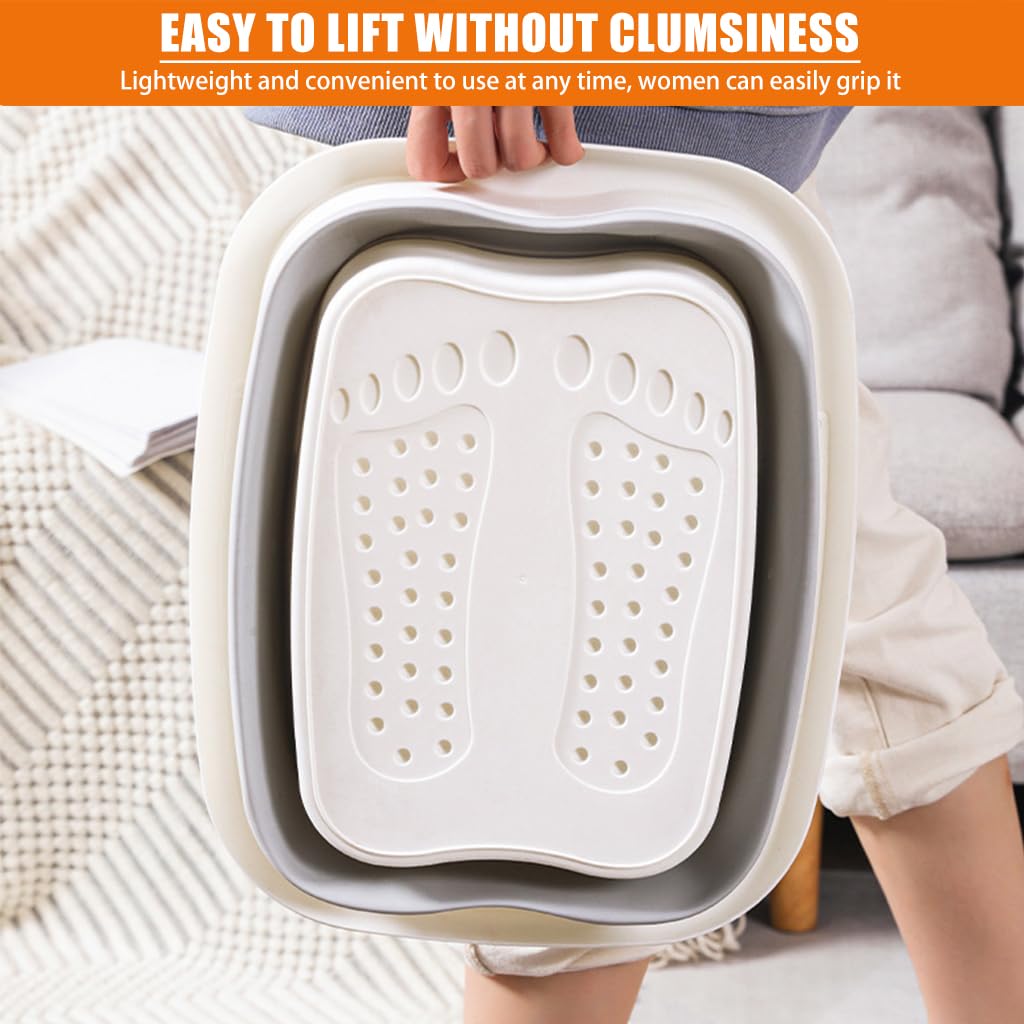 HASTHIP Foot Spa Bath for Relaxing Foot Soaks with 15L Collapsible Design and Massage Nubs