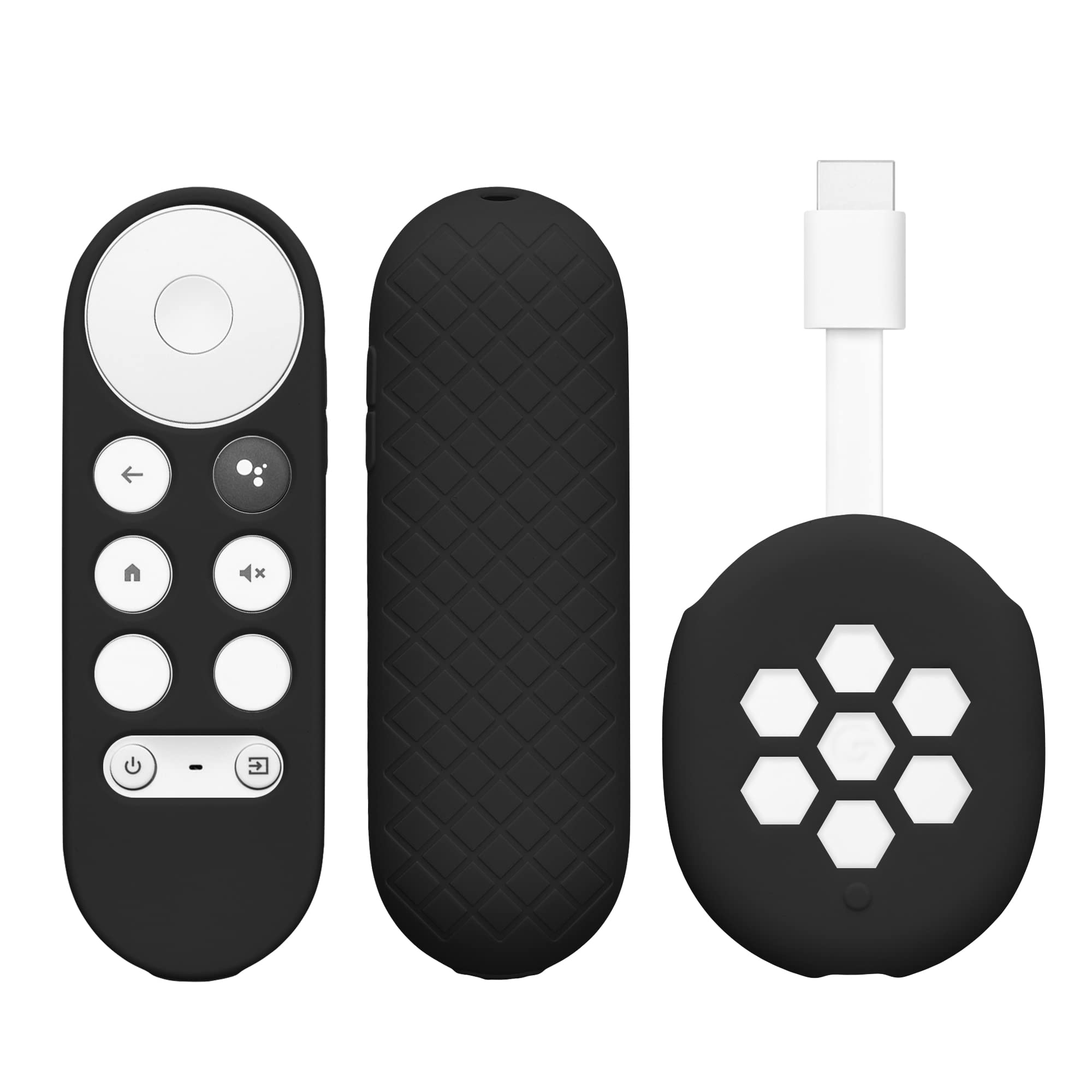 ZORBES® Remote Control Cover Protective Cover for Google Chromecast 2020 Set of 2pcs Silicone Cover for Google Chromecast 2020 4K & Remote (not for New-Generation)