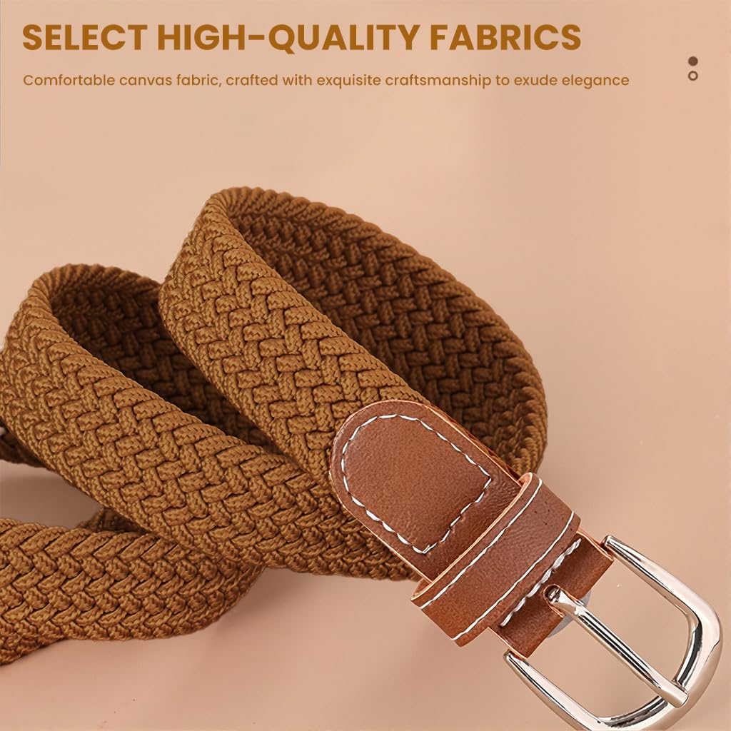 Zibuyu Nylon Woven Belt for Daily Wear with Hole Free Pin Buckle | Elastic 100cm Unisex Accessory