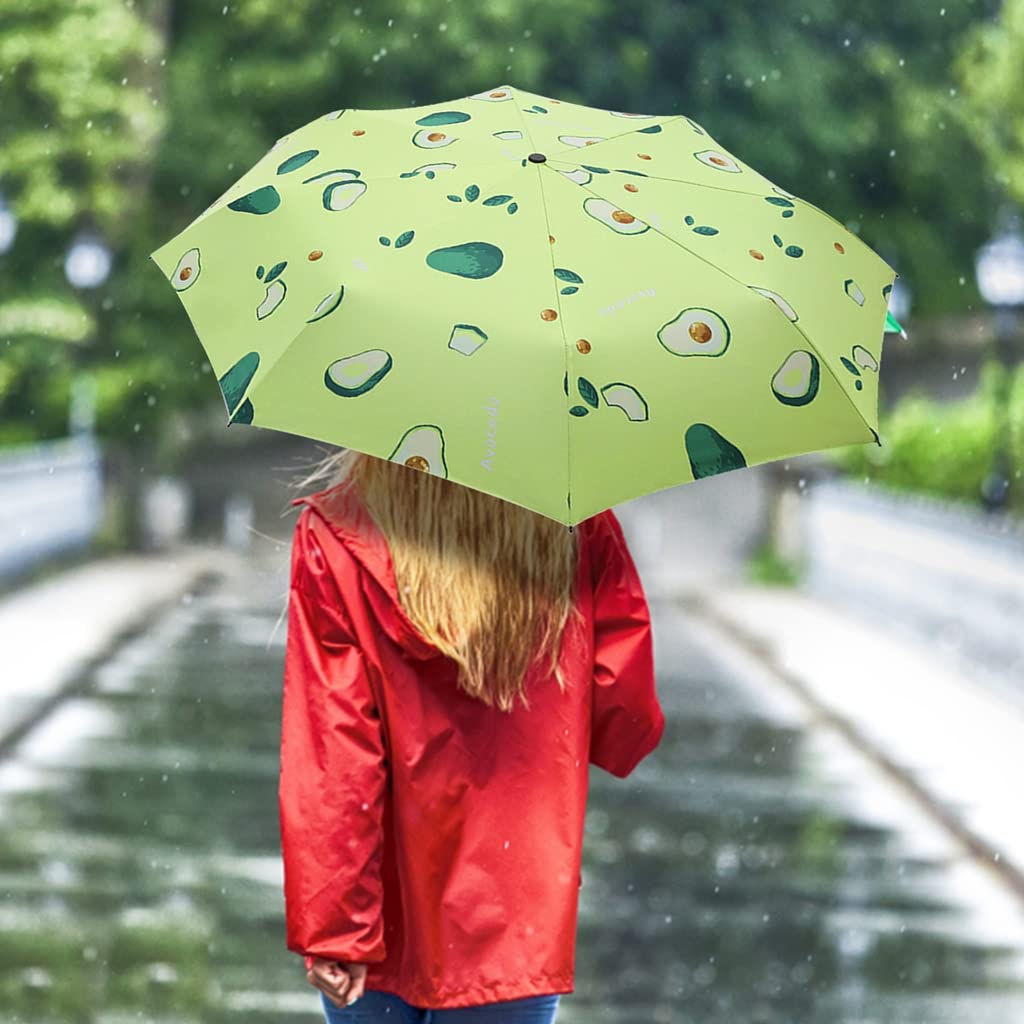 PALAY  Umbrella for Women, Ultra-Light and Small Mini Umbrella with Carrying Pouch, Windproof Travel Umbrella Automatic Folding Umbrella for Man, Women, Kids, Girls, Boys (Green)