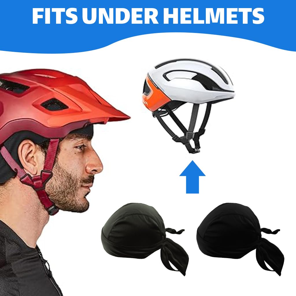 GUSTAVE Hip Pop Skull Cap Durag for Riding Running and Workout with Quick Dry Mesh | 2Pcs Adjustable Unisex Fit in Black and Grey