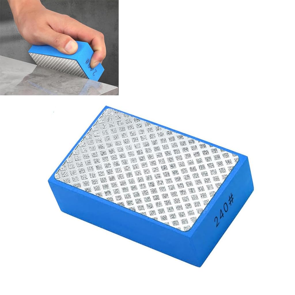 Serplex Diamond Hand Polishing Pads for Tile Glass and Marble with Foam Grip | 240 Grit