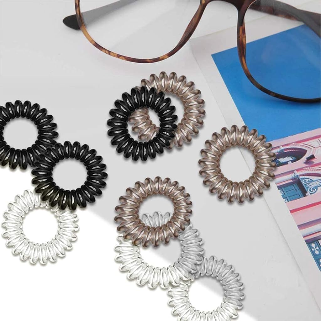 ZIBUYU® Hair Ties for Women and Girls Coil Spiral Ponytail Rubber Bands Elastic Scrunchies Stylish 27PCS