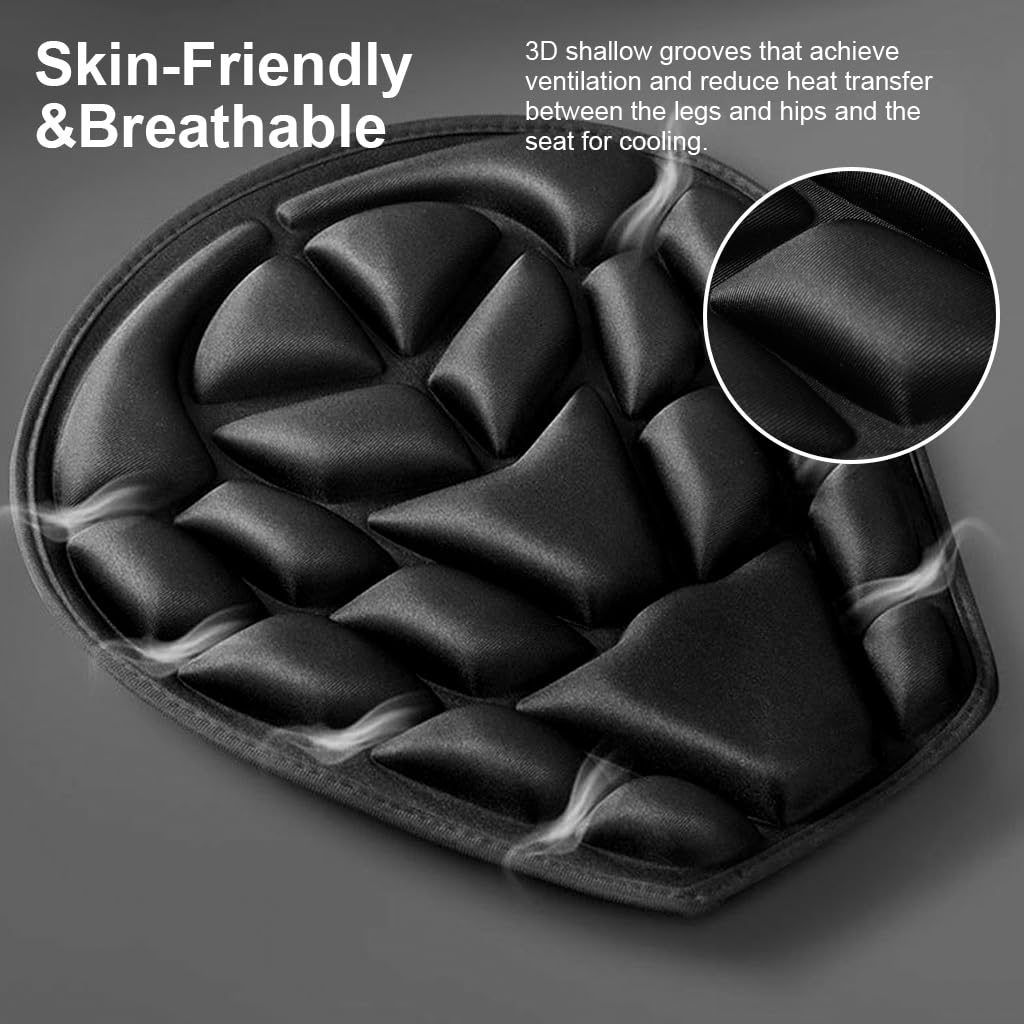 STHIRA Motorcycle Seat Cushion for Long Rides with 36x37.5cm Gel Pad and Anti Slip Strap