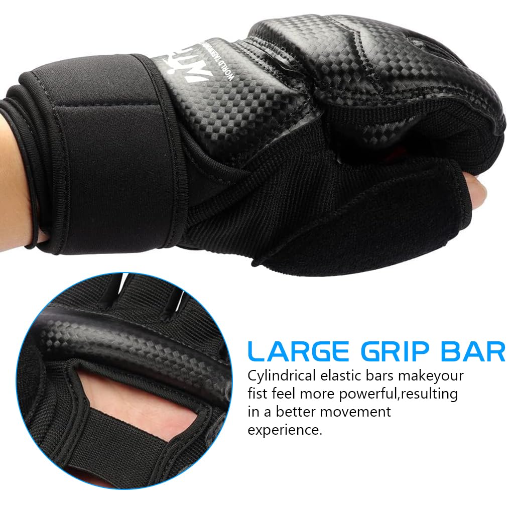 Optifit Boxing Gloves for Thai Training with Fingerless Open Palm and Wrist Support | Adjustable Closure for Martial Arts and Fitness