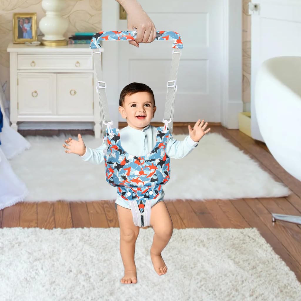 SNOWIE SOFT Baby Walking Harness for 8–24 Months featuring Ergonomic Padded Head Protector | Adjustable Blue Toddler Safety Set