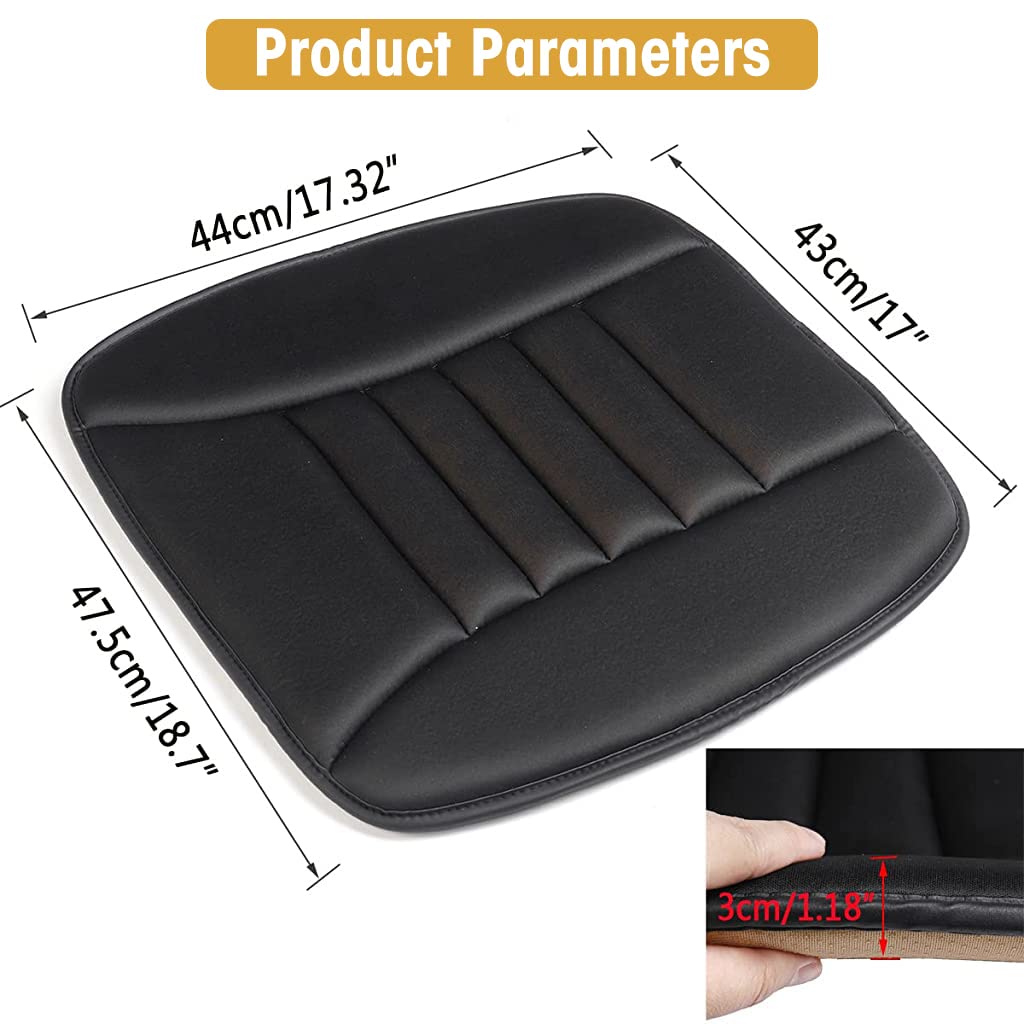 STHIRA Memory Foam Car Seat Cushion for All Season Comfort with Anti Slip Bottom | Black 1 Pack
