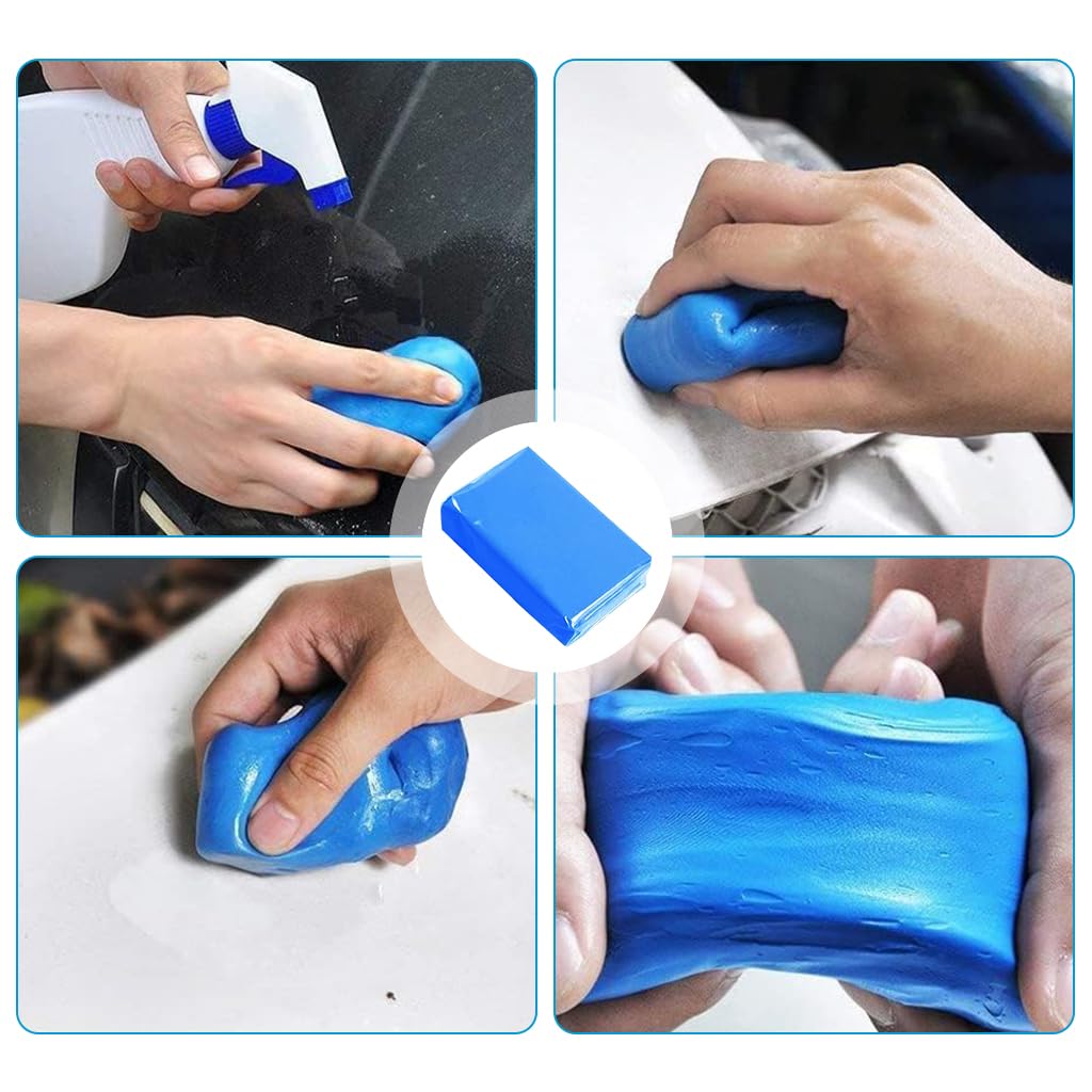 STHIRA® 5 Packs Blue Car Cleaning Clay 100g Per Pack Magic Car Interior Cleaning Clay Car Detailing Clay