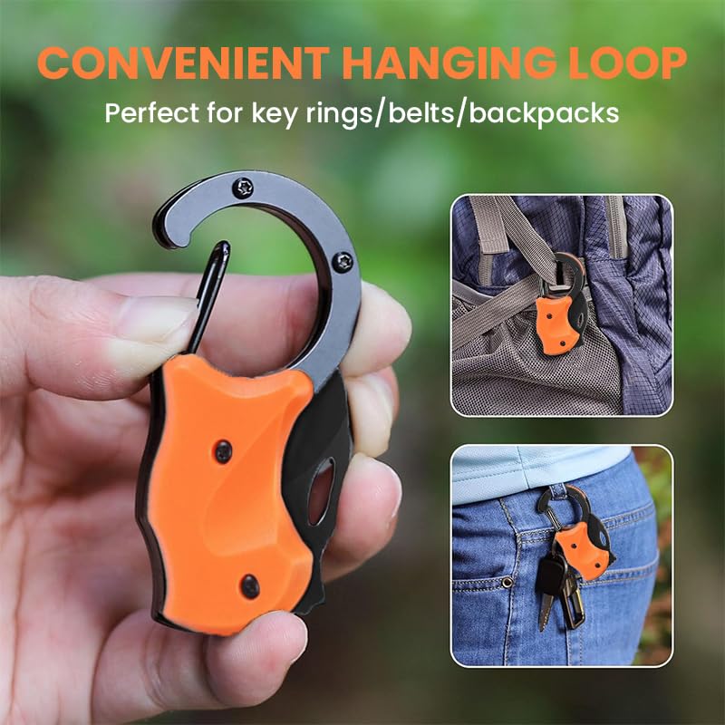 PROBEROS Mini Keychain for Everyday Carry featuring Compact 2.95 in Folding Cutter | 2PCS