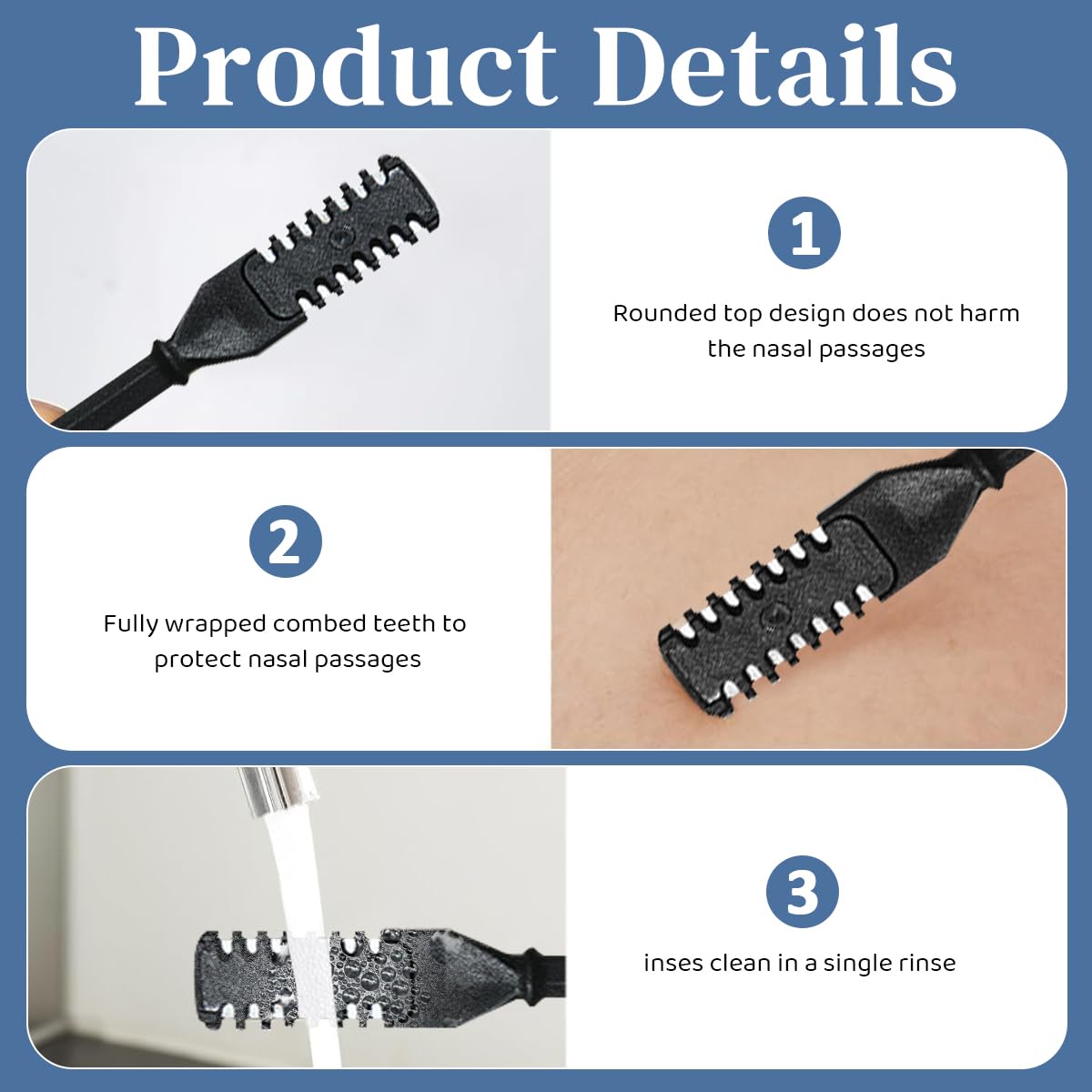 HANNEA Nose Hair Trimmer for Men and Women with Dual Blade Design | 12PCS Stainless Steel