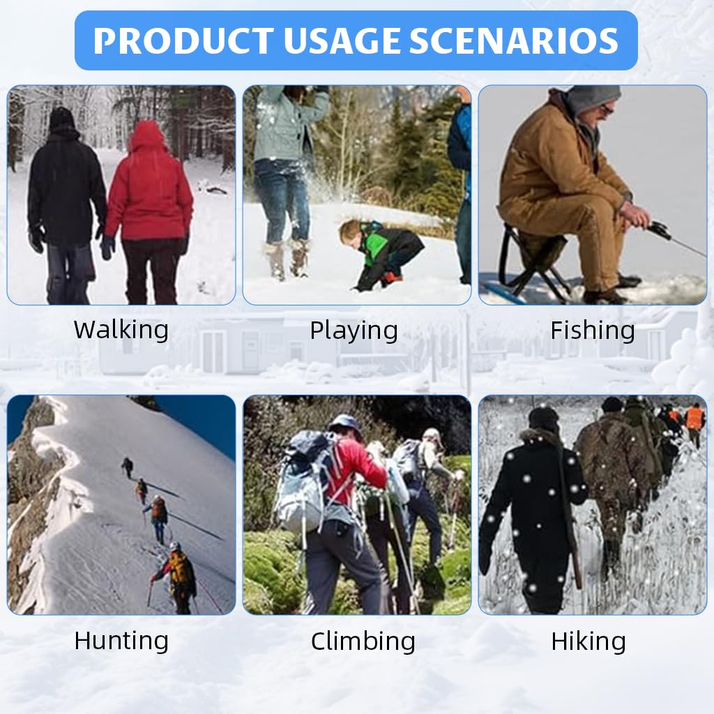 Proberos Crampons for Hiking Boots with 24 Steel Cleats and Adjustable Harness | Chromoly Steel Traction on Ice and Snow