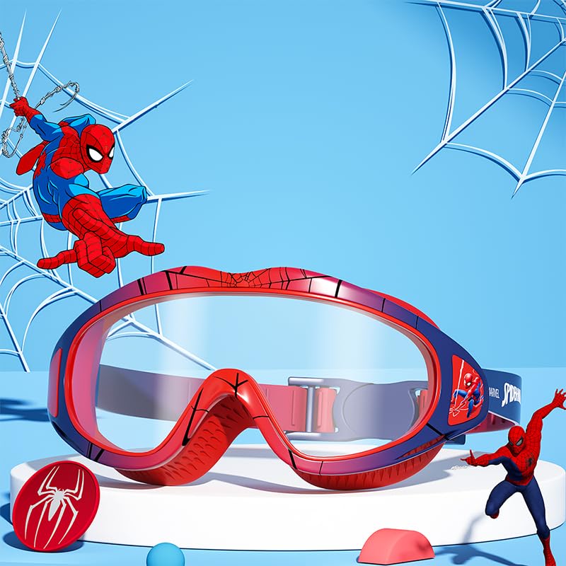 Proberos® Swimming Goggles for Kids 6-12 Years Old Anti-fog Coated HD Swimming Goggles with Intergrated Earplugs Fashion Cartoon Swimming Goggles with Adjustable Silicone Head Strap