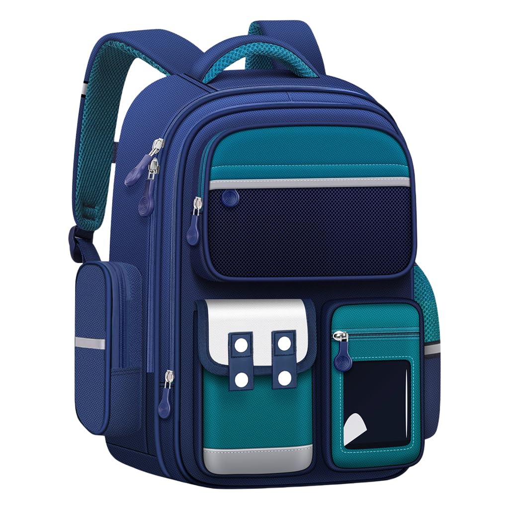 Large School Bag for Boys with 40x32x12cm Capacity and Padded Straps | Dark Green Laptop Backpack