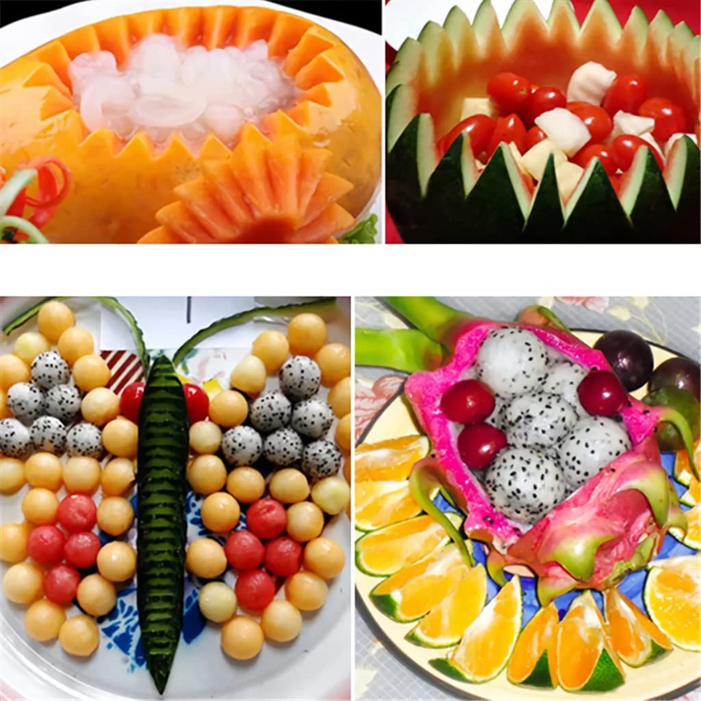 HASTHIP Fruit Cutter Set for Creative Food Preparation with 7 Tools and Stainless Steel Moulds