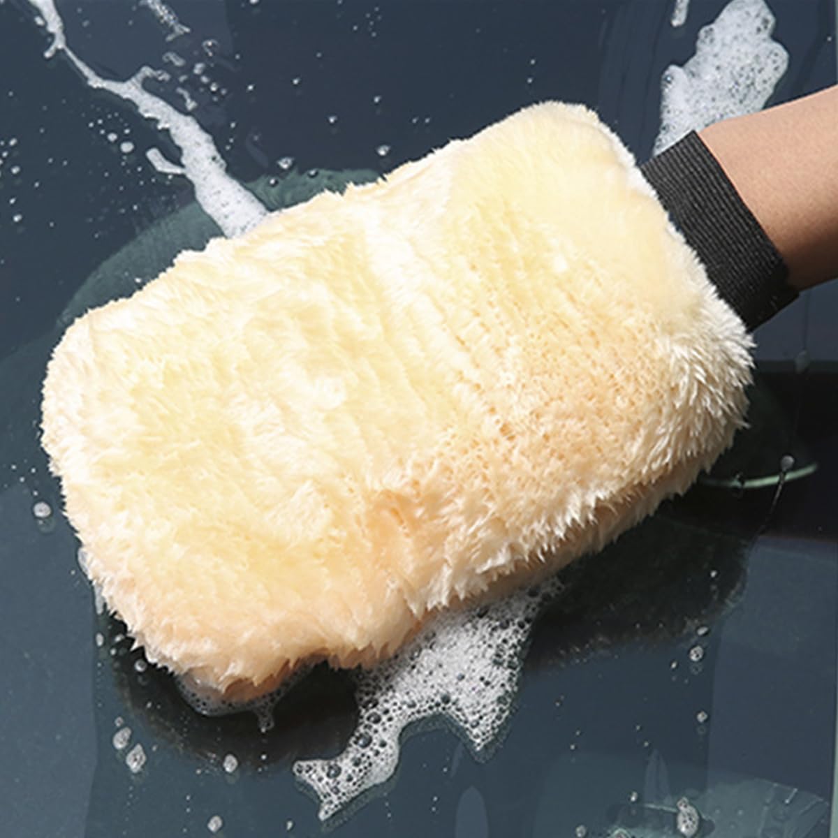 STHIRA Car Cleaning Gloves for Waxing and Polishing with Dual-Sided Plush Microfiber | Scratch-Free Detailing Mitts for Interior and Exterior Care