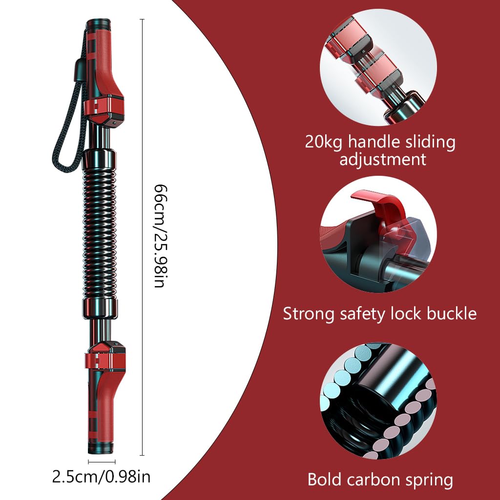 Proberos Power Twister Bar for Upper Body Training with 110lbs to 154lbs Resistance | Carbon Steel and Ergonomic Grip