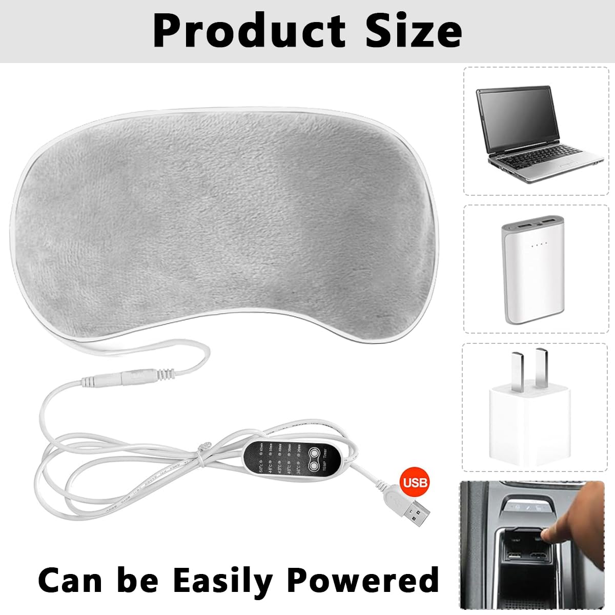 HANNEA Heated Eye Mask for Sleep with 5 Level Temperature and Timer Control | Grey