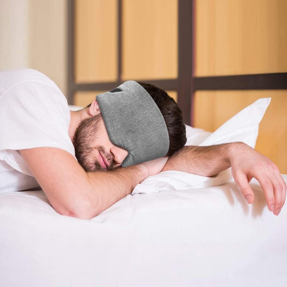 HANNEA Sleeping Eye Mask for Travel and Nap with Adjustable Velcro Closure | Soft Cotton Contoured Shade for All Ages