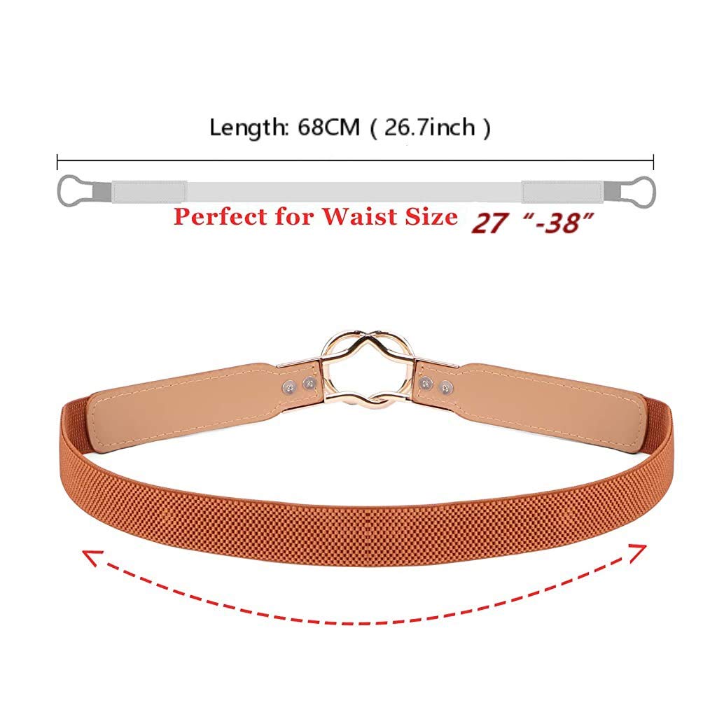 GUSTAVE  Unisex Polyester, Faux Leather, Cotton Waist Belt (Pack Of 2 Pcs) ( And Brown)