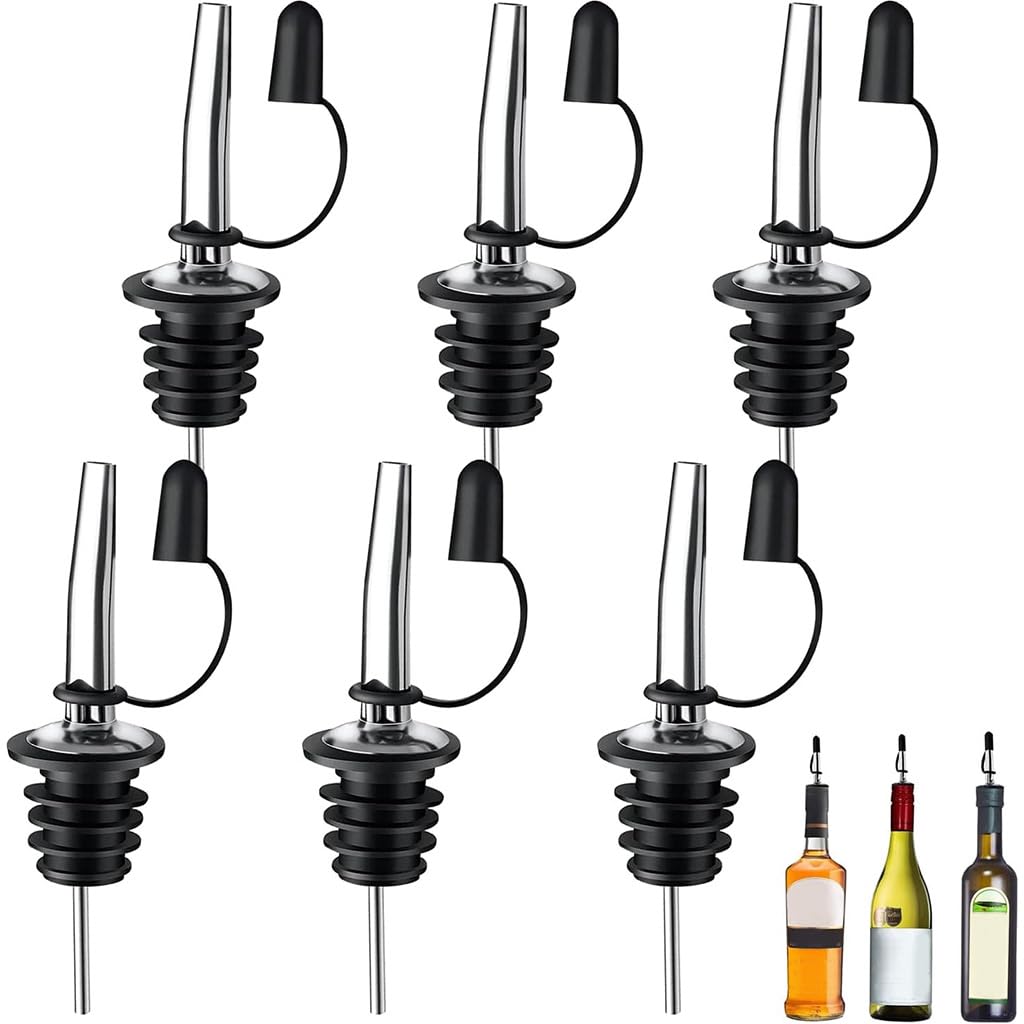 Supvox Oil Bottle Cap Dispenser Set for Kitchen with 6 Pcs | Featuring Reflux Hole and Dust Caps