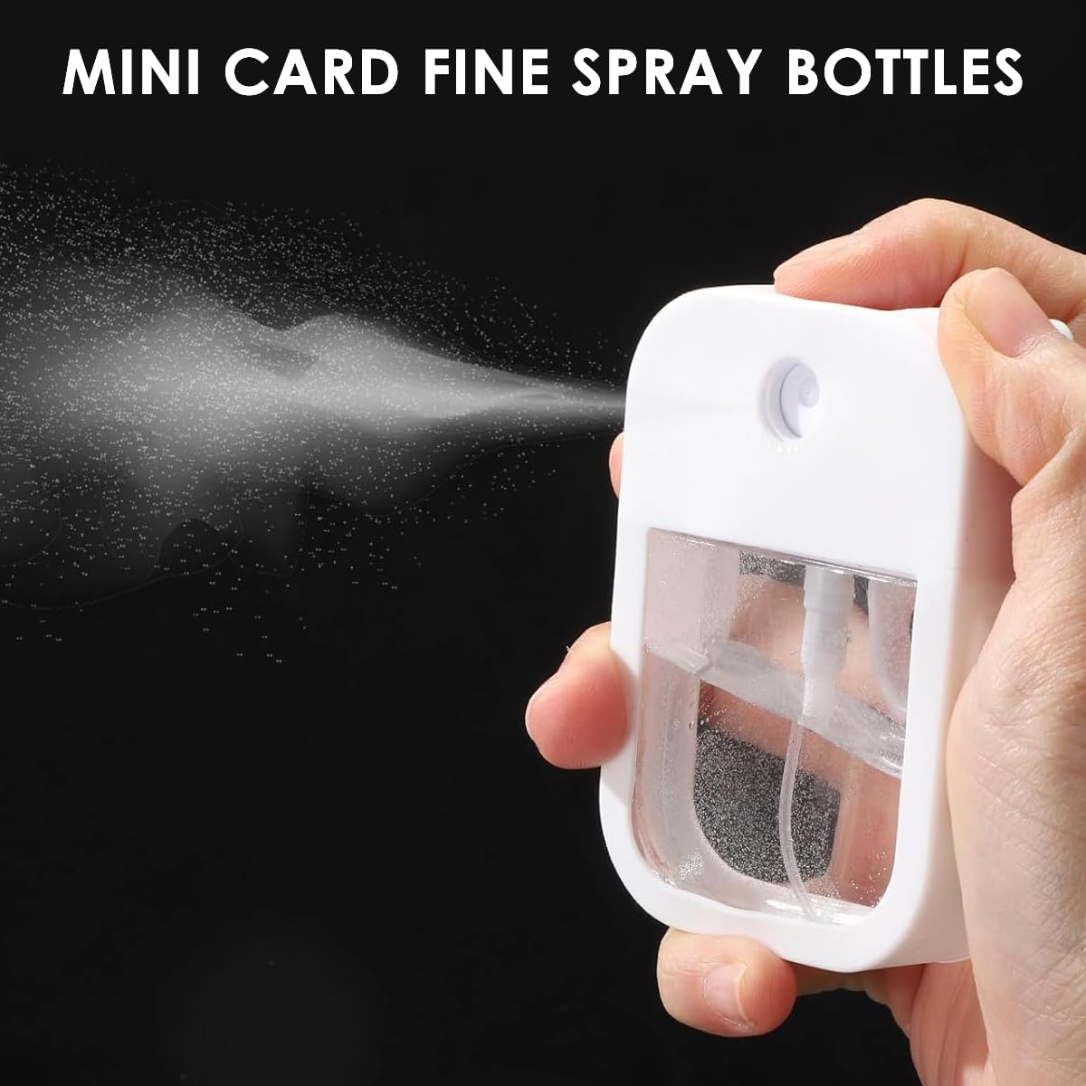 MAYCREATE Card Spray Bottle Perfume Atomizer 50 ml for Travel with Fine Mist Pump & Refillable PET Design
