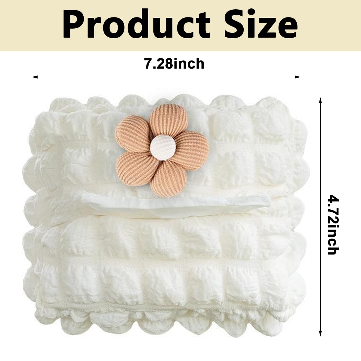 HASTHIP Car Tissue Paper Box for Sun Visor and Backseat featuring Stretchy Strap | Cute Flower Design for Organized Travel