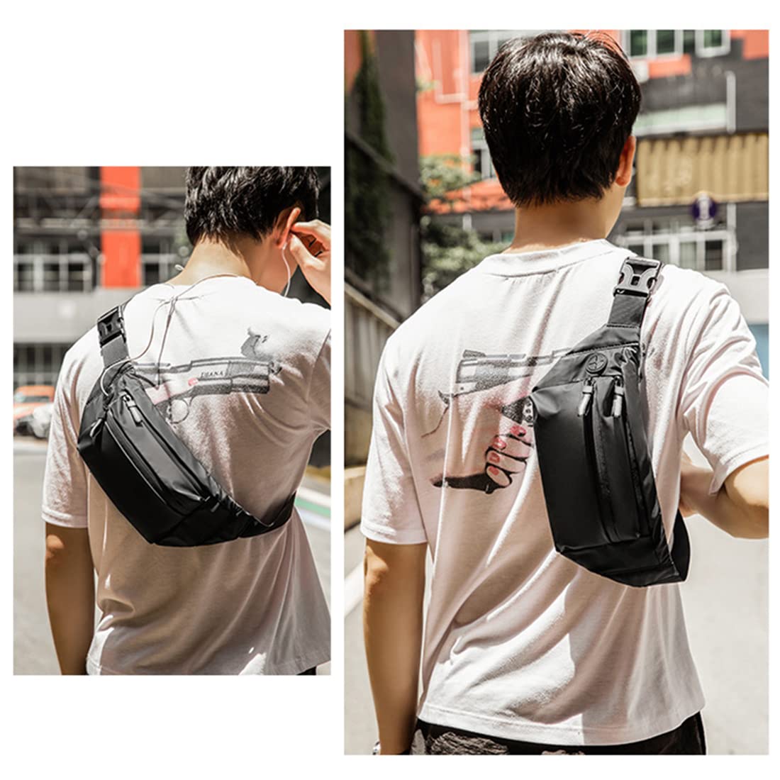 PALAY Waist Bag for Running and Travel with 13–39 in Adjustable Belt | Waterproof PU Black