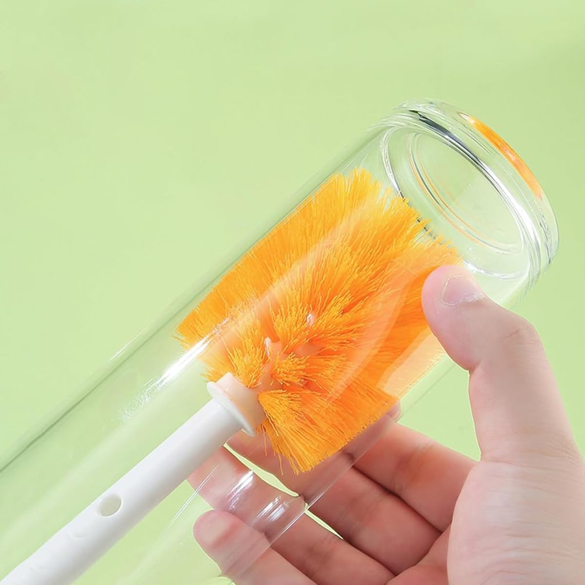 SNOWIE SOFT Baby Bottle Cleaning Brush Kit 5pcs with Dual Head Design and Silicone Bristles