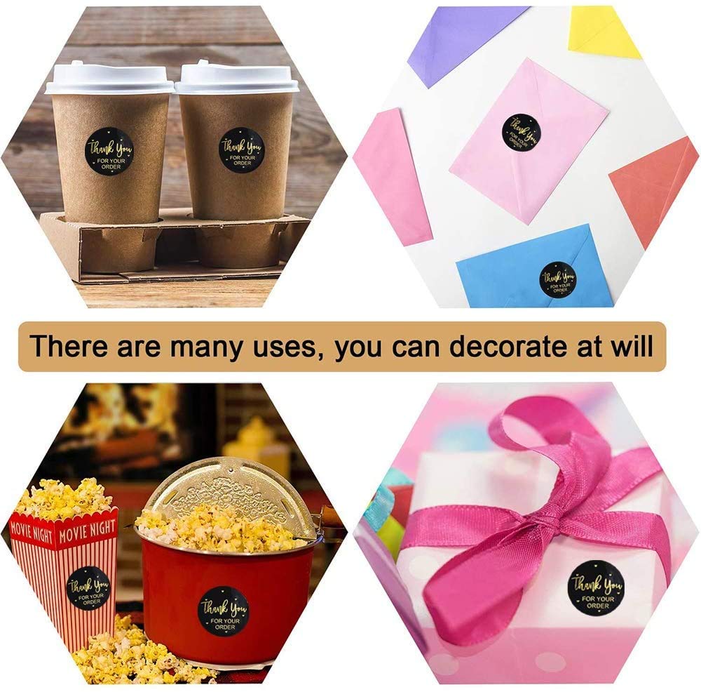 HASTHIP Thank You Stickers for Gift Packaging featuring 500 pcs 1 inch round floral design | self adhesive labels