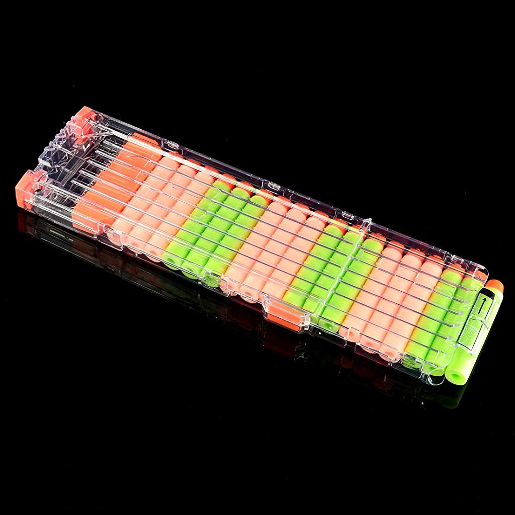 PATPAT Soft Bullet Clip for Nerf Elite Series featuring Quick Reload Mechanism and 18 Darts | Transparent Toy Gun Cartridge for Kids