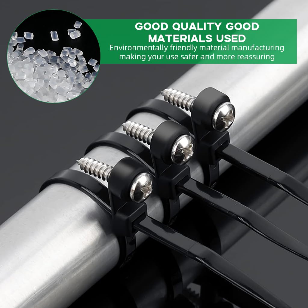 Serplex Cable Zip Ties for Automotive and Home Use with Screw Mount Hole 15cm 100pcs | UV-Resistant Nylon for Secure Wire Management