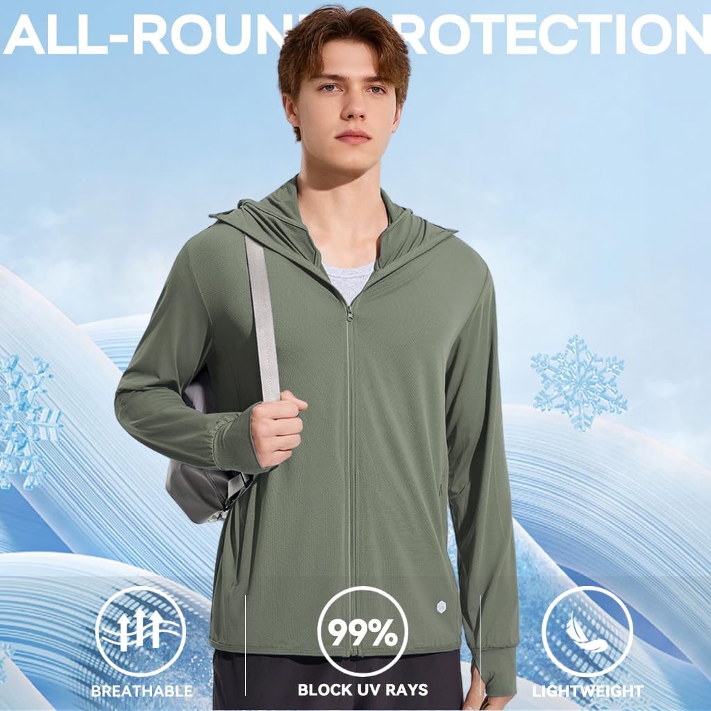 Venzina Sun Jacket for Men with UPF 50+ Protection and Detachable Brim | Quick Dry Hoodie