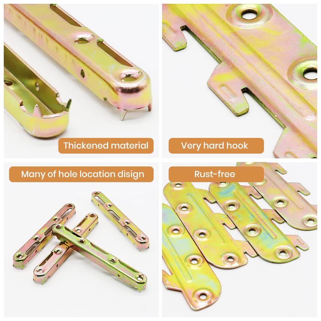 Serplex Bed Rail Brackets for Wooden and Metal Frames with Screw-Fixed Design 5 in Set