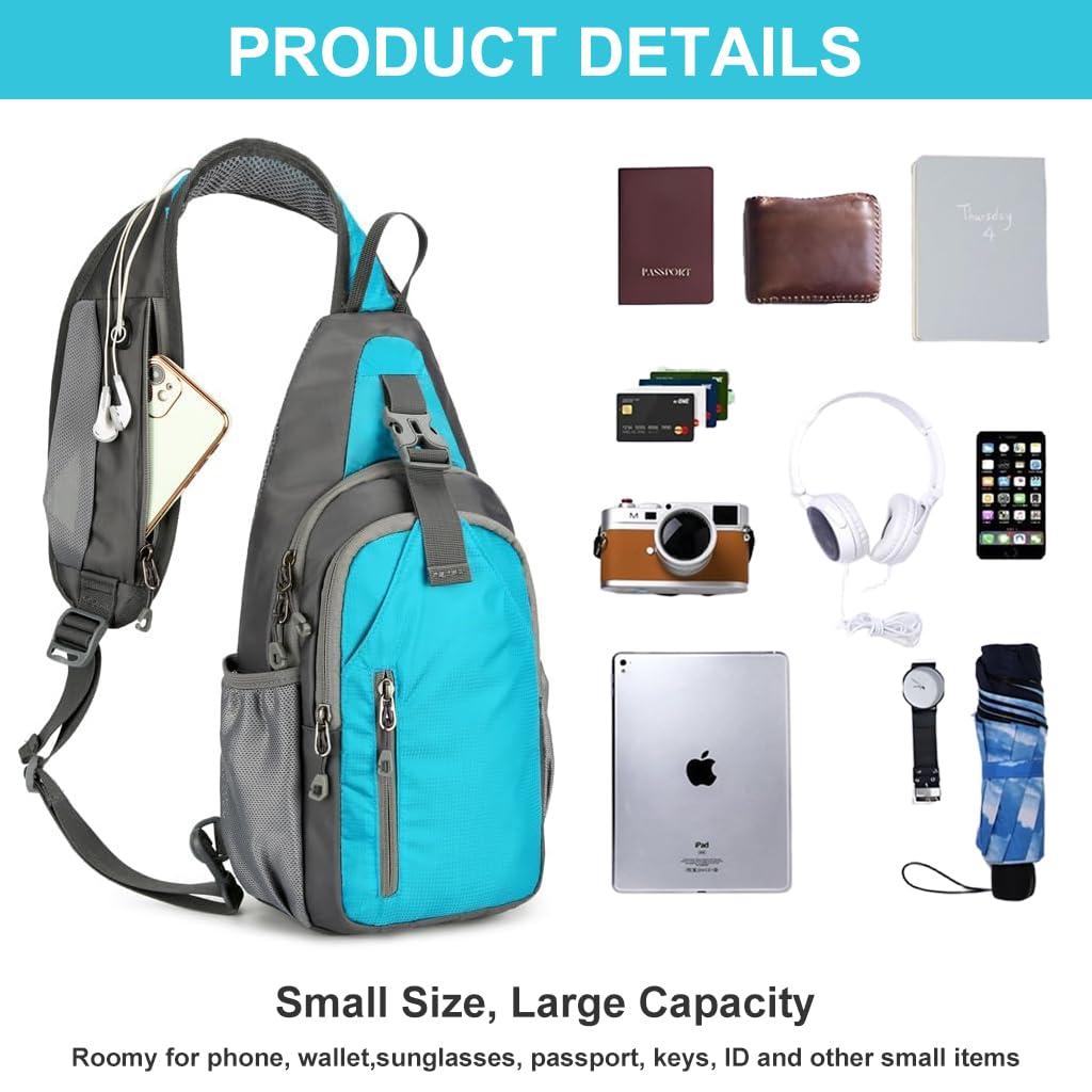 GUSTAVE Chest Bag for Men with Multi Pocket Design and Breathable Strap | 19x11x38cm Waterproof Sling for Hiking and Travel