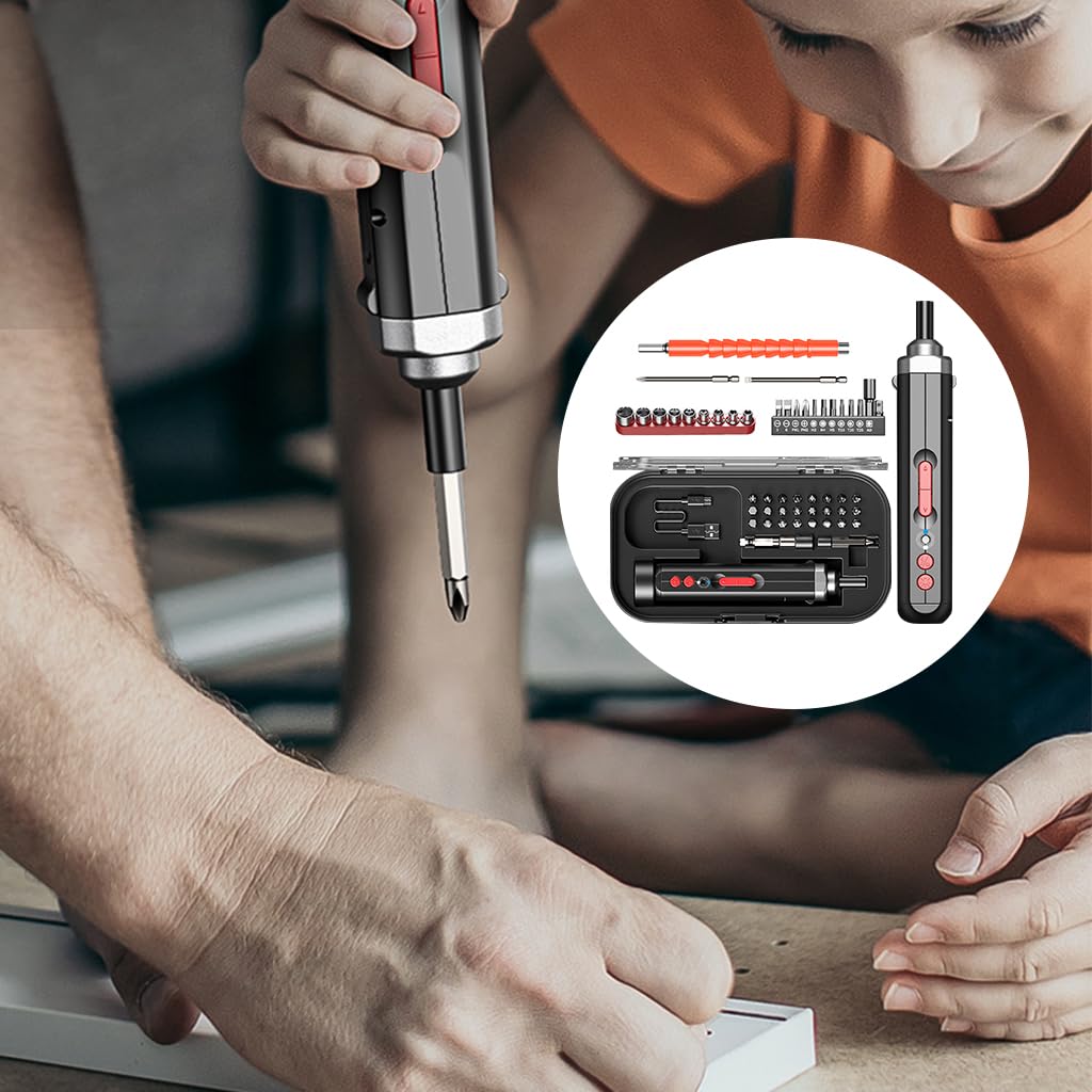 Serplex Electric Screwdriver Kit with 10.8V Power and Bidirectional Rotation for DIY | Includes Full Bit Set and Portable Case