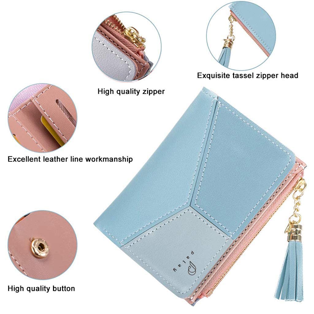 SANNIDHI® Small PU Leather Multi Wallets Credit Card Holder Coin Purse Zipper -Small Secure Card Case/Gift Wallets For Women Stylish