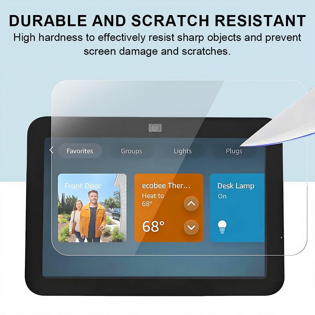 ZORBES Screen Protectors for Echo Show 8 with Bubble Free Anti Glare Glass | 3 Pack