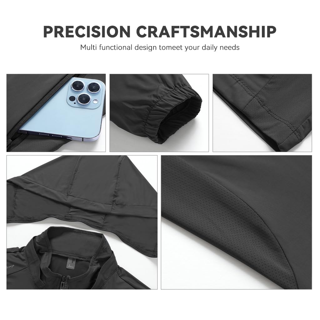 Venzina Sun Jacket for Men with Removable Hat and Dual Zip Pockets | UPF 50+ Quick-Dry Nylon