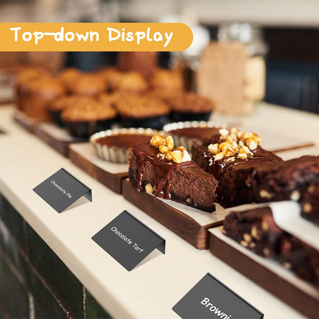 Climberty Chalkboard Display Stands 12Pcs 4 x 3 in for Buffet Bakery and Party Use | Reusable with Marker and Wipe Cloth