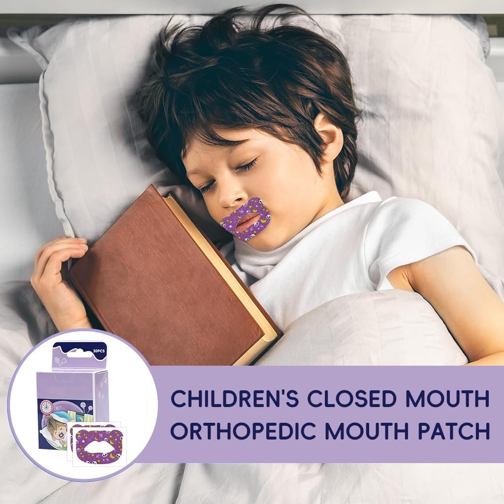 ZIBUYU Sleeping Mouth Tape for Kids 30 Counts with Self Adhesive Non Woven Fabric | Panda Print Strips for Nasal Breathing