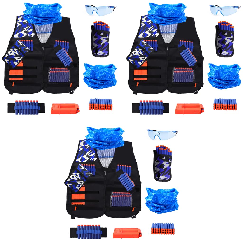 PATPAT Tactical Vest Kit for Kids with 30 Refill Darts and Mask | Boys Girls Toy Gear