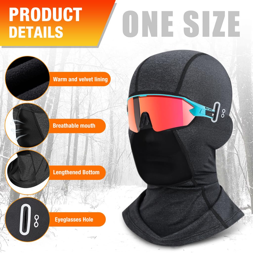 STHIRA® Winter Balaclava Face Mask Neck Gaiter Theraml Face Mask Eyeglasses Friendly Design UV Protection Riding Face Mask Breathable Face Mask for Riding, Skiing