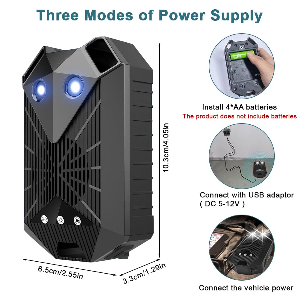 STHIRA Ultrasonic Mouse Rat Repellent for Car and Home with Motion Sensor and Dual Sound Light Defense