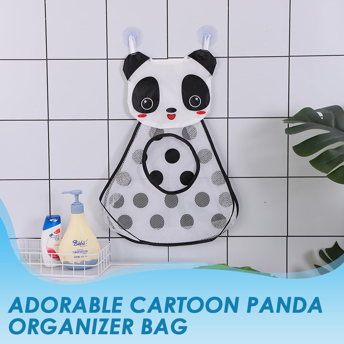 SNOWIE SOFT Baby Bath Storage Bag for Bathtub Toys with 2 Suction Cups | Mesh Organizer for Kids